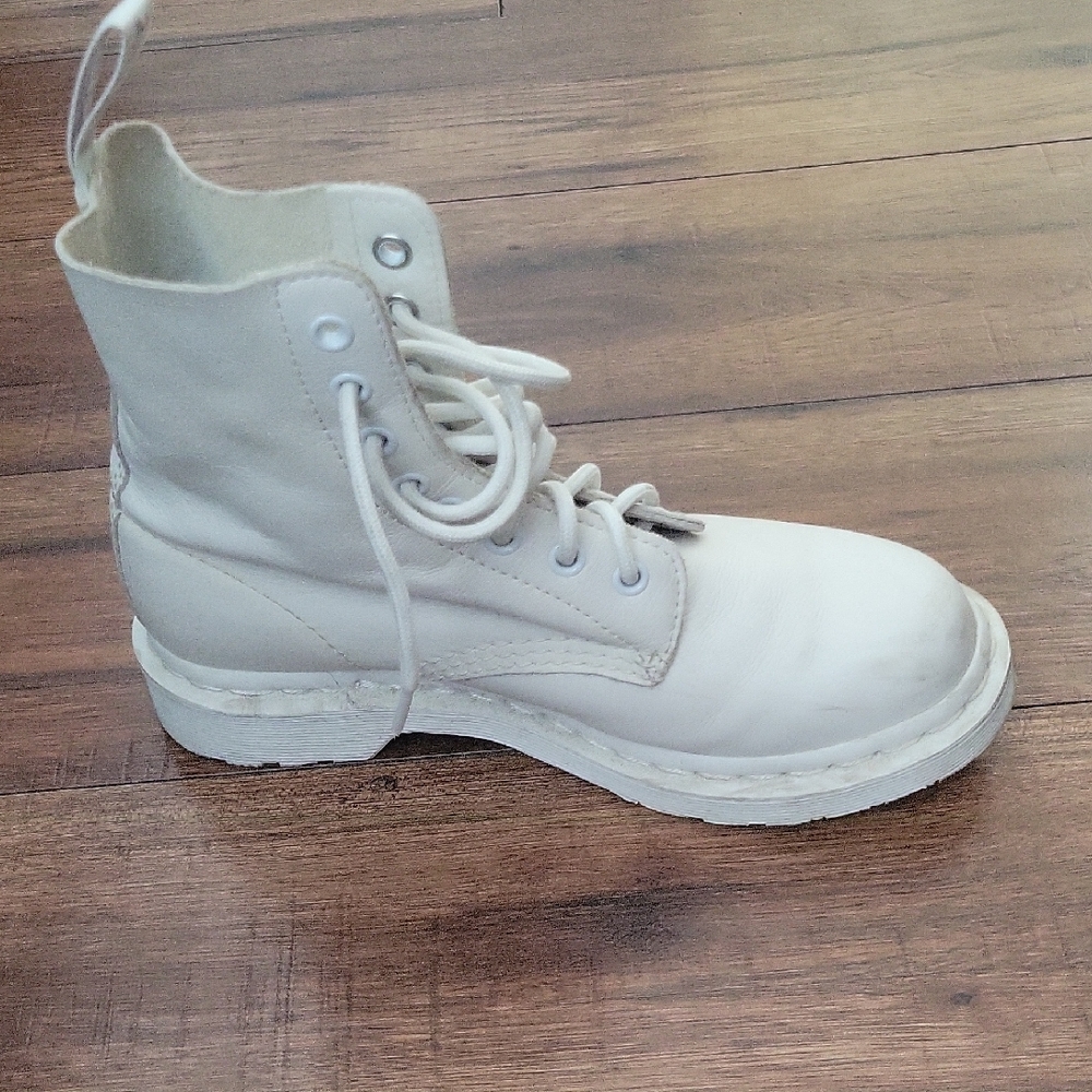 White Lace-Up Boots